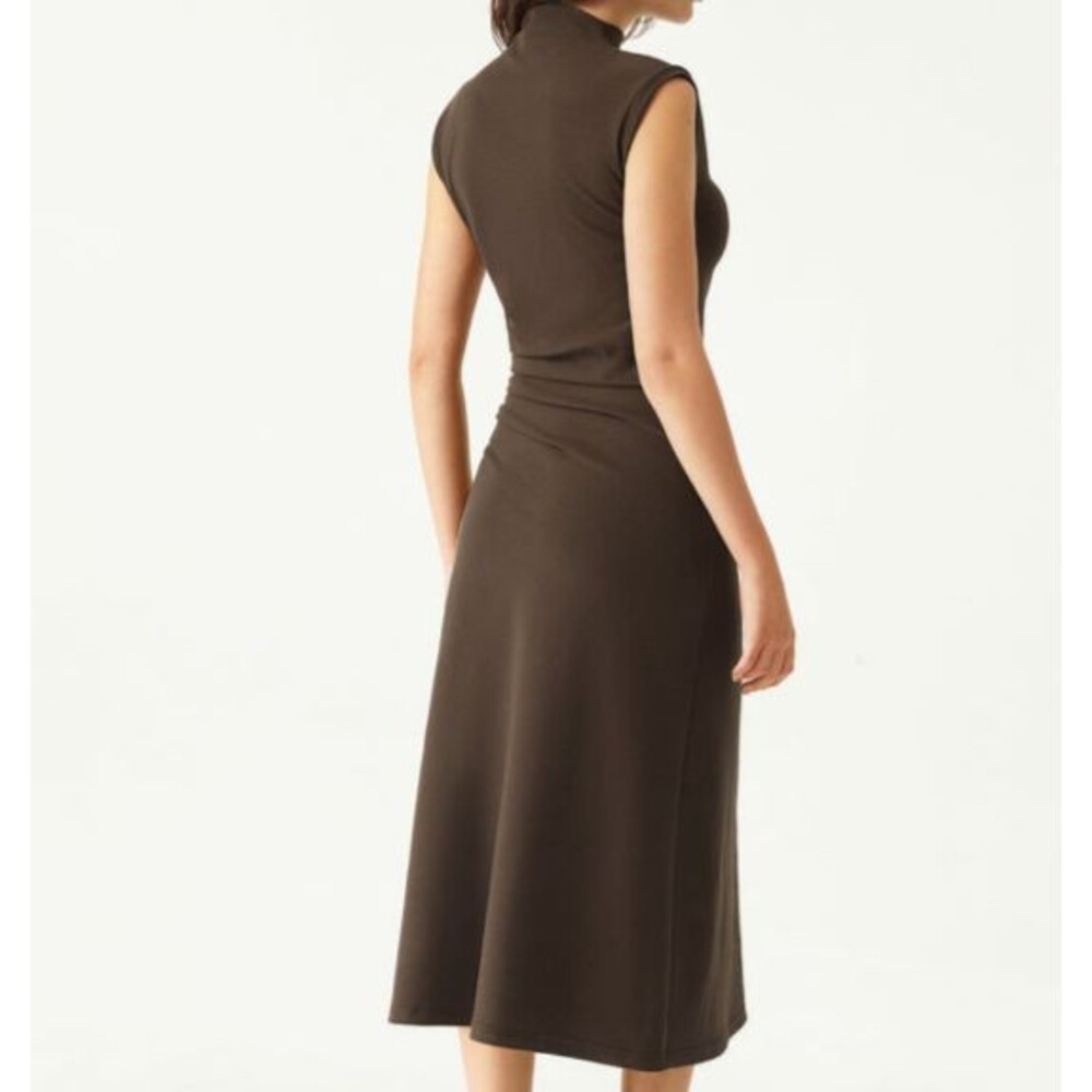 New With Tag OGL Chocolate Brown Sleeveless Midi Dress - Picture 5 of 14